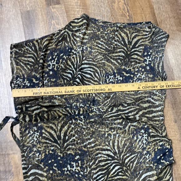 VINTAGE SHEER ONE SLEEVE SIDE-ROUCHING SEXY BATHING SUIT COVER 100% SILK - Picture 11 of 12